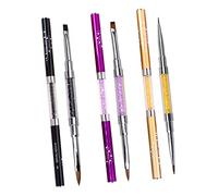 HAPINARY Dual-ended Nail Art Brush Pen for Gel Polish Extension Diy Design Tool for Professionals and Amateurs Quick Clean Bristles Space-saving Design Gold