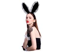 HAPINARY Ear Hair Headband Creative Black Hair Accessory for Cosplay and Parties Fun Ear Design for Halloween Easter and Performance Events