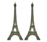 HAPINARY Eiffel Tower Statue Figurines, 2pcs Miniature Eiffel Tower Decoration, Iron Vintage Finish, 6 Inch Table Top Landmark for Miniature Photography and Office Decor