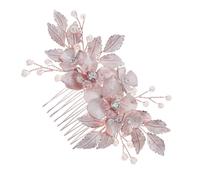 HAPINARY Elegant Bridal Hair Comb Rhinestone and Imitation Pearl Decoration, Zinc Alloy Material, Stays on Head Firmly, for Bride at Weddings, Parties and Dances
