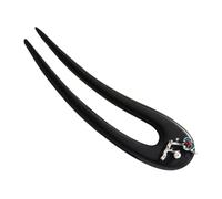 HAPINARY Elegant Ebony Hairpin Handmade u Shape Hair Pin Tassel Vintage French Hair Accessory for Women