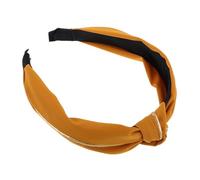 HAPINARY Elegant Knotted Jeweled Headband for Women Gold Edged Color Contrast Design Comfortable Wide Fabric Hairband for Parties Holidays and Daily Fashion Wear