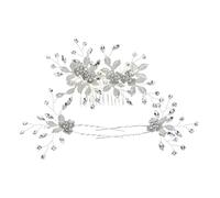 HAPINARY Elegant Rhinestone Hair Clips Alloy Headwear for Wedding Party Festival Hair Comb Leaf Hairpins