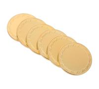 HAPINARY Engraving Blanks Challenge 6Pcs Round Metal Blanks with Gold-Plated Mirror Finish for DIY Crafts Birthday Travel Souvenirs
