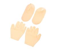 HAPINARY Exfoliating Moisturizing Hand Gloves and Foot Care Socks Set Skin Tone Gel Gloves and Socks for Dry Cracked Hands and Feet for Home Wellness Care