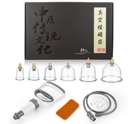 HAPINARY Facial Cupping Device 24 pcs Vacuum Massage Cups Set with Hand Pump Compact Design for Muscle and Back Therapy at Home and Wellness routines