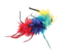 HAPINARY Feathered Flower Headband with Realistic Floral Crown Lightweight Comfortable Hairband for Halloween Carnival Masquerade Holiday Parties Weddings Photo Sessions Womens Headpiece