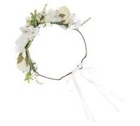 HAPINARY Floral Headband for Wedding Jasmine Headdress Floral Crowns for Girls Pet Hair Accessories Bridal Crown for Dog