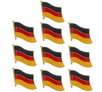 HAPINARY German Flag Brooch Pins Iron Set of 10 with Secure Butterfly Clasp for Various Occasions Clothing Accessories