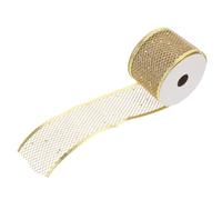 HAPINARY Golden Festive Ribbon for Holiday Crafts Party Decorations and Wrapping Glitter Mesh Polyester Ribbon for DIY Wreaths Hair Bows and Garland Making for Harvest Festival and Xmas