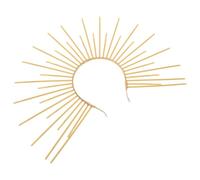 HAPINARY Golden Goddess Crown Headband with Sunburst Spikes, Plastic Stylish Halloween Hair Accessories for Women, Fits Snugly for Parties and Multi Occasion Use