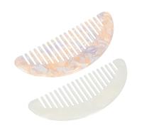 HAPINARY Goody Hair Brush Rubber Bands Wide Comb Twin Rubber Professional Combs Hair Combs with Wide Mini Retro Combs Hair Combs for Women Acetate Foil Pack of 2