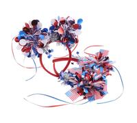 HAPINARY Hair Accessories American Flag Headbands Independence Day 2pcs with Vibrant Colours and Comfortable Plastic Material for Women at Memorial Day Events