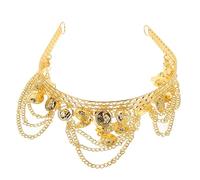 HAPINARY Hair Accessory Boho Ethnic Style and Multilayer Chain Design Golden Alloy Head Chain with Coin Decorations for Women, for Everyday Wear and Dance Performances