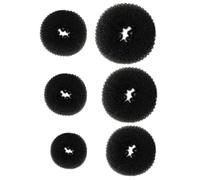 HAPINARY Hair Bun Maker to Create Ponytail and Hold Hair Tightly for Women 6pcs Black Nylon Yarn Easy to Use Donut Bun Maker for Party and Wedding