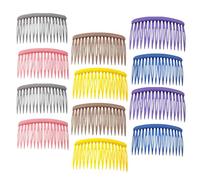 HAPINARY Hair Side Combs 12Pcs Mixed Colour Portable Hair Styling Accessories for Women 8Cm Frosted Plastic Suitable for Updos and Casual Wear