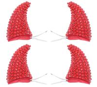 HAPINARY Halloween Devil Horn Hair Clips Plastic Bull Horn Hairpins 4 Pcs Red Easy to Use for Halloween Costume Parties and Photography