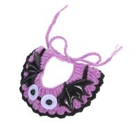HAPINARY Halloween Knitted Pet Bib and Cat Collar Small Size Adjustable Soft Woolen Yarn 9-14cm Neck Circumference Halloween Festival Scarf for Cats and Small Dogs