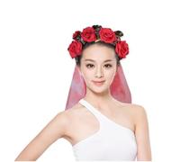 HAPINARY Halloween Skull Rose Flower Headband for Women, Cloth Material Costume Accessory with Headband, Stand the Crowd at Halloween Parties and Holiday Costume Events