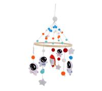 HAPINARY Handmade Felt Rocket Astronaut Crib Mobile Bed Bell for Infants, Cot Accessories Nursery Hanging Mobile for Boys and Girls Baby Soother