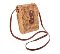 HAPINARY Handwoven Rattan Crossbody Bag for Women with Clamshell Lid and Pu Belt, Rustic Summer Beach Bag Designed to Protect Items from Theft, for Shopping and Casual Outings