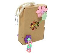 HAPINARY Hanging Bird Chewing Toy Parrot Parakeet Toy Shredding Foraging Cage Bird Accessory Wooden Material