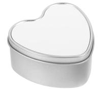 HAPINARY Heart-shaped Candy Holder Silver Iron Tinplate Can Sturdy Storage Box for Storing Jewelry and Earrings Sublimation Blank Box