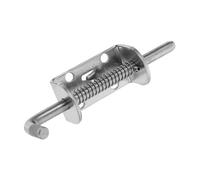 HAPINARY Heavy Duty Stainless Steel Spring Loaded Latch 8Mm Sliding Bolt Lock with Padlock Hole for Gate Door Security, Outdoor Trailer Cabinet Door Accessory