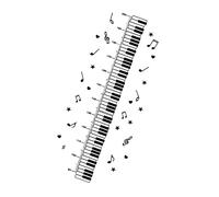 HAPINARY Height Stickers for Boy Girl Decor Piano Pattern Removable Wall Sticker Classroom Bathroom Wall Art