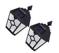 HAPINARY Hexagon Solar Powered Wall Light 2pcs Outdoor Warm White Lamps for Garden Pathway and Building Aisles