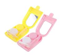 HAPINARY Ice Cream Lens Case 2-Piece Portable Storage Box Design for Travel and Daily Use for Women Random Color