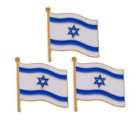 HAPINARY Israel Flag Brooch 3pcs Alloy Lapel Pins for Men’s Suits and Souvenir Use at Parties