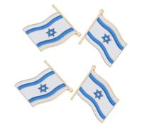 HAPINARY Israel Flag for Friends and Family Versatile Use Accessories 4pcs Lapel Pin Brooch Set Metal Patriotic Symbol with Elegant Design Stylish Look for Hats and Bags