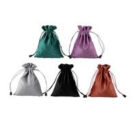HAPINARY Jewelry Storage Bag and Makeup Pouch 5Pcs Velvet Drawstring Cosmetic Bags Dustproof Travel Cosmetics Pouch for Women Portable Organizer