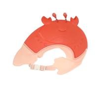 HAPINARY Kids Hair Washing Shield Bath Hat for Toddlers, Crab Design Ear Protection, Soft Waterproof Shower Visor for Baby Hair Washing, Red
