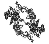 HAPINARY Lace Appliqué Ornament, Elegant Lace Patch, Polyester Yarn, Black, Easy-to-sew, for DIY Clothing Projects and Clothing Decoration