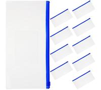 HAPINARY Large Capacity Plastic Pencil Case with Zipper, 10pcs Storage Bags for Pens, Erasers, and Notes, Sturdy Student Stationery Organizer for School and Outdoor Use