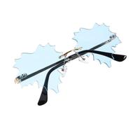 HAPINARY Leaf Sunglasses for Women Blue PC Metal Party Costume Eyewear | Irregular Fashion-forward Shape, Lightweight Unisex Styling, Festival Cosplay and Travelling, Photo-ready Appeal