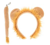 HAPINARY Lion Headband and Tail Set Animal Ear Hairband Boys and Girls Lion Costume Accessories Party Dress up Supplies