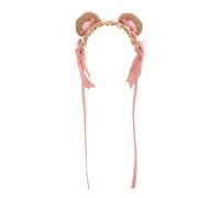 HAPINARY Lolita Bear Ear Headband Plush Hair Accessory for Women Cute Cosplay Headpiece with Polka Dot Design Suitable for Festivals and Tea Parties