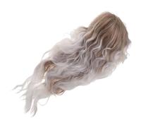 HAPINARY Long Curly Beige Wig for Men and Women with Retro Ombre Style and Secure Hold, for 70s and 80s Themed Events, Performances, and Music Festivals