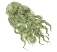 HAPINARY Long Wavy Synthetic Wig with Bangs 60cm Fluffy Curly Hair Wig for Women Heat Resistant Cosplay and Daily Use