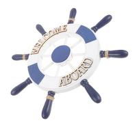 HAPINARY Mediterranean Style Ship Wheel Wall Decor Made of Density Board and Grass Rope, Creative Rudder Shape Decorative Ornament for Home Decoration and Beach Room Accent