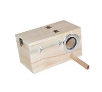 HAPINARY Medium Size Bird Parrot Holder 2pcs Wood Bird Nesting Organizer Left Openings Safe for Cats