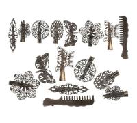 HAPINARY Metal Bronze Vintage Duckbill Barrettes 16pcs for Adults, Romantic Retro Hair Clips with Anti-Slip Teeth, Suitable for Party and Outdoor Use