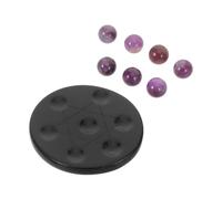 HAPINARY Mini Crystal Sphere Seven-Star Arrangement with Amethyst and Obsidian Stand Compact Home Crystal Ball Decor for Prosperity Harmony and Artistic Living Office Decoration