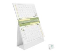 HAPINARY Mini Desk Calendar Stylish Small Standing Flip Calendar July December for Home Office Decor Space Efficient Design Light Green Thick for Daily Planning