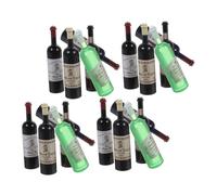 HAPINARY Mini Wine Bottles Dollhouse Accessories, 20Pcs Plastic 1:12 Scale Cake Toppers for Boys and Doll House Decoration