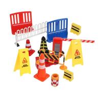 HAPINARY Miniature Traffic Barricade Model Traffic with Bright Colors Fence and Roadblocks for Construction Play and Scene Simulation