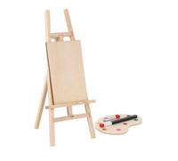 HAPINARY Miniature Wood Easel for Dollhouse Wooden Mini Canvas Painting Kit with Stable Display Stand Space-saving Design for Tiny Art and Mini House Decoration